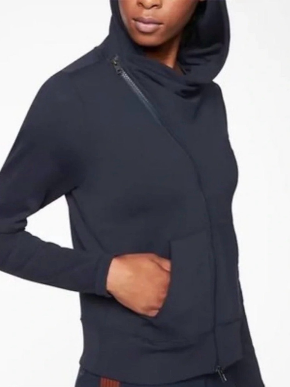Athleta Malabar Black Hooded Zip Jacket- XS